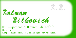 kalman milkovich business card
